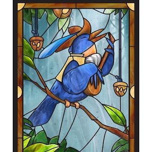 Everdell offizielle Jor Goldwing Kartenkunst - Buntglas-Fensterfolie im Icon-Stil