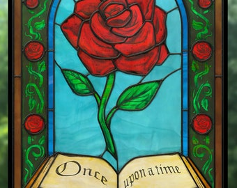 Fairy Tales Beauty The Beast Rose Stained Etsy