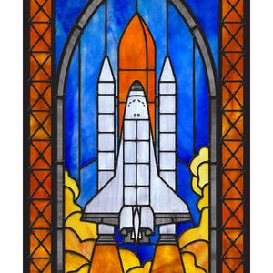 NASA approved Space Shuttle - Stained Glass window cling