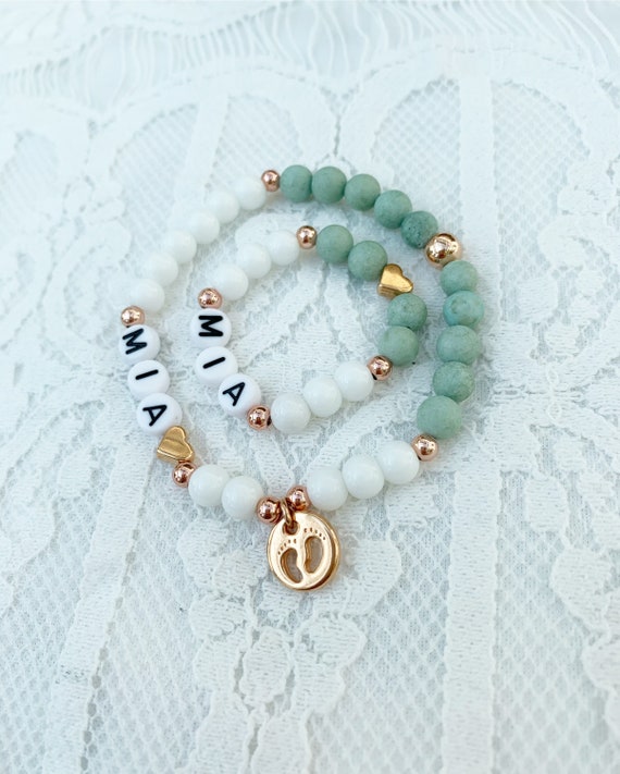 Mom and child bracelet set for girls and boys with baby foot pendant, gifts  for mothers, gift for girlfriend, Christmas gift