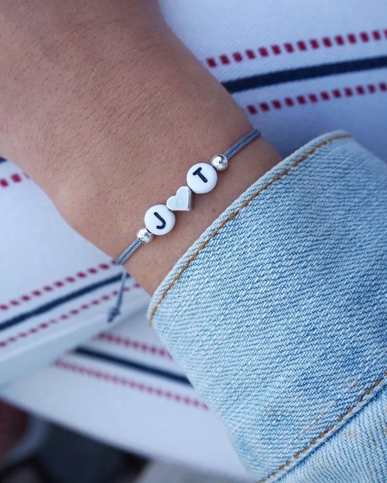 Letter Bracelet Letter Surfer Bracelet Letter Bracelet Personalized Friendship Bracelet Letter Partner Bracelet PartnerLook BFF
