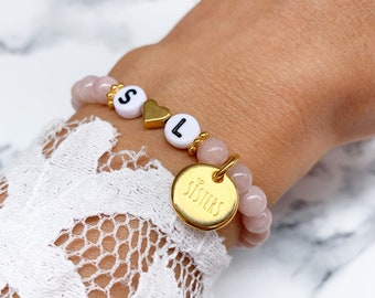 Bracelet d’amitié Sœurs / Famille avec Initial Personnalisé, Cadeau pour Femme, Bracelet d’amitié, Cadeau de Noël