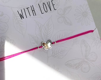 Schmetterling Armband mit schmuckkarte,  Geschenk für Frauen,  Geschenk für Freundin, Weihnachtsgeschenk