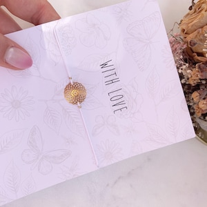 Mandala Armband in Gold mit schmuckkarte,  Geschenk für Frauen,  Geschenk für Freundin, Weihnachtsgeschenk