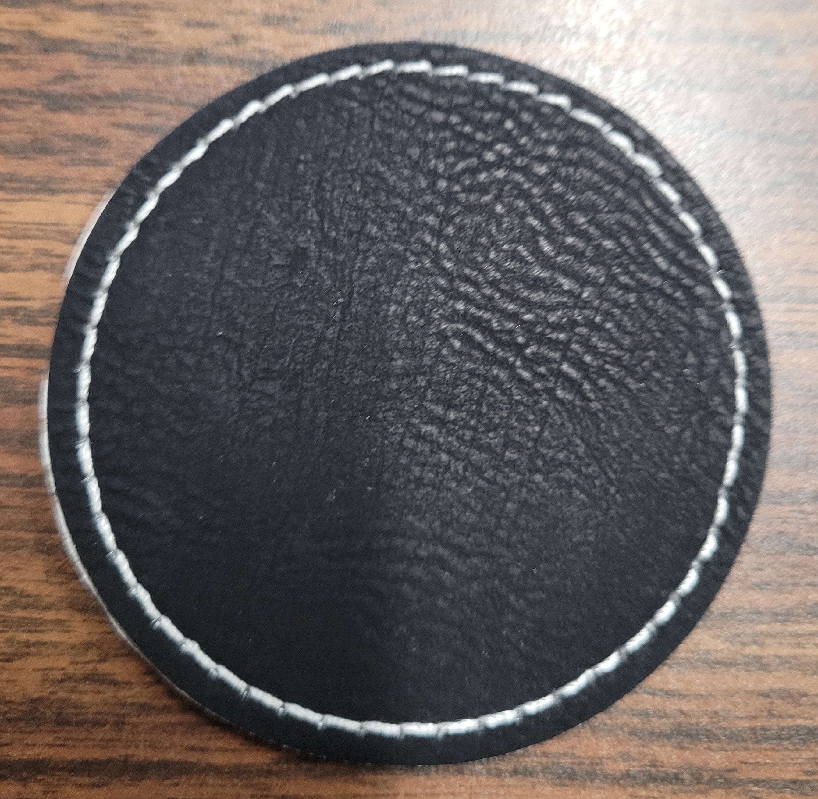 Black/silver Leatherette Blank Set of 15 Adhesive Backed Patches