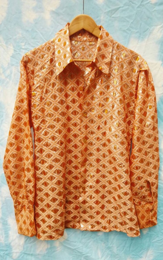 Vintage, Shiny, Patterned Men's Shirt