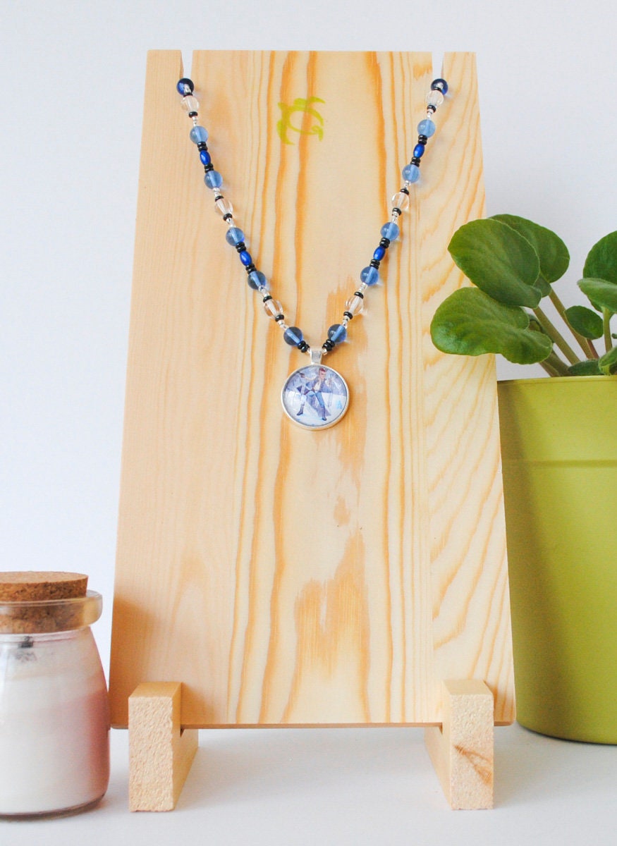 Han Sokka Necklace Handknotted Glass Jewelry Cabochon Etsy