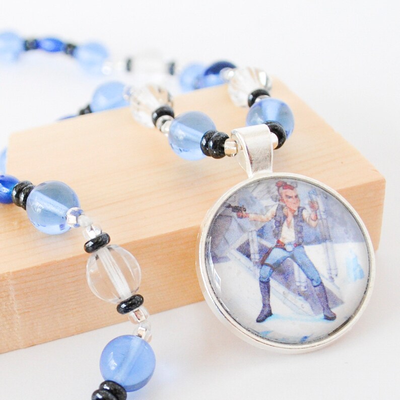Han Sokka Necklace HandKnotted Glass Jewelry Cabochon Etsy
