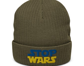 STOP WARS | Recycled cuffed beanie