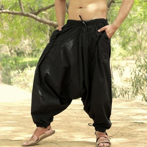 Cotton Harem Yoga Pants: Unisex Boho Hippie Trousers