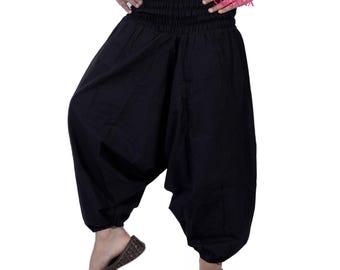 Barnens enfärgade harembyxor i bomull med fickor: Unisex yogabyxor för småbarn, GRATIS STORLEK