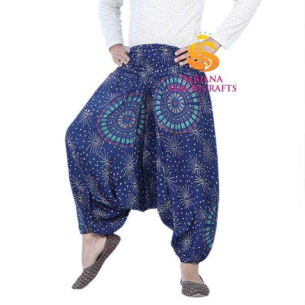 Sarjana Handicrafts Kids Boys Girls Rayon Harem Pants Mandala Toddler Unisex Yoga Pants Infant Casual Trousers Hippie Baggy Drop Cotch Pants