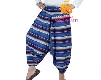 Sarjana Handicrafts Kids Boys Girls Cotton Harem Pants Striped Toddler Unisex Yoga Pants Infant Casual Trousers Hippie Baggy Drop Cotch Pant