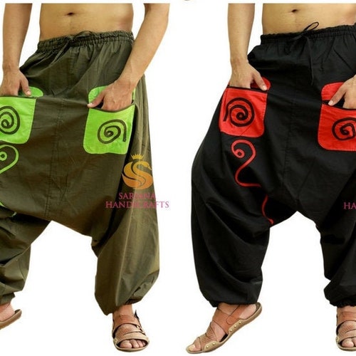 Toddler Linen Pants Sarjana Handicrafts Kids Boys Girls Rayon Harem Pants Mandala Toddler Unisex Yoga Pants Infant Casual Trousers Hippie Baggy Drop Cotch Pants Girls Yoga Pants