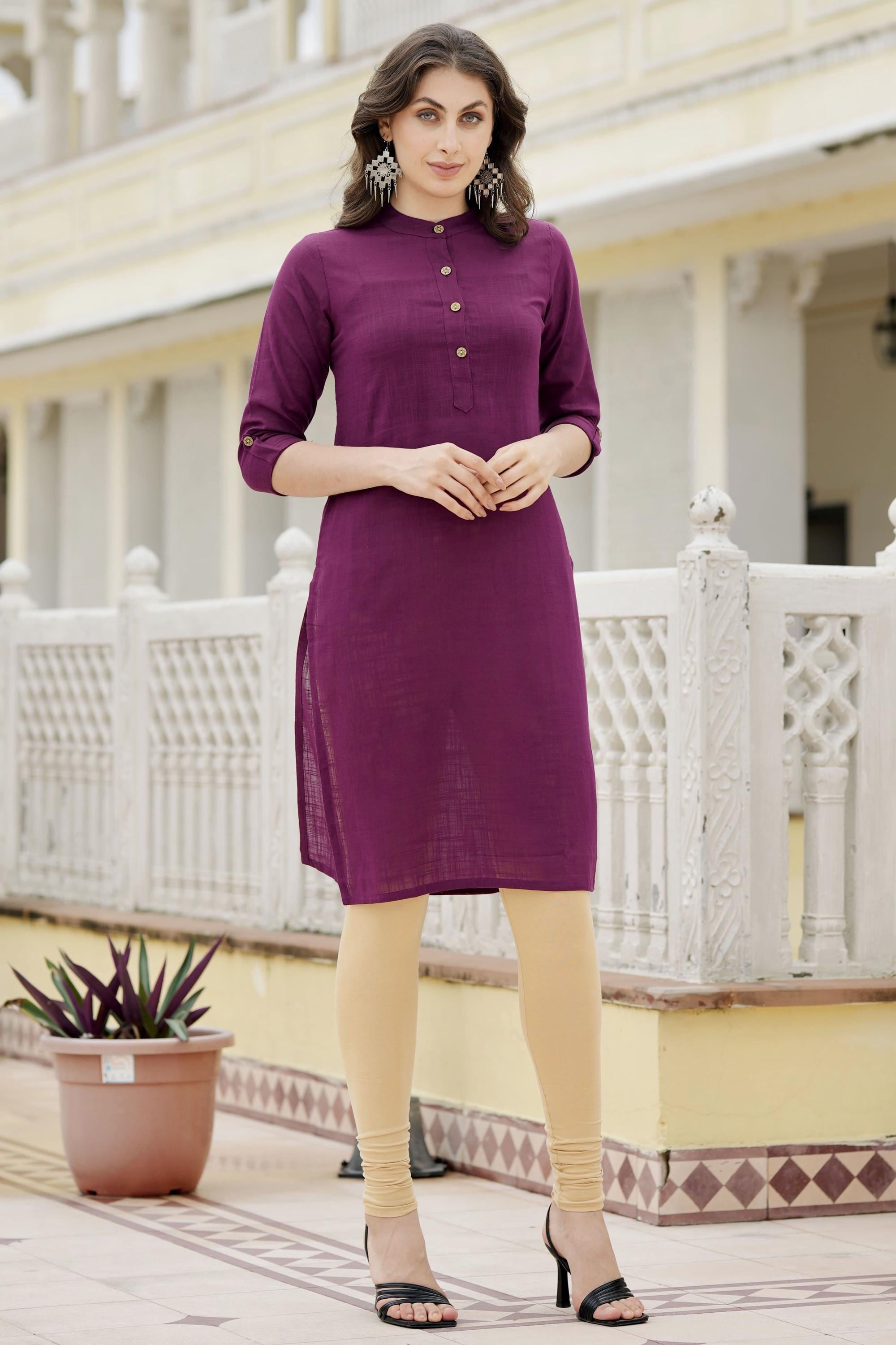 Set Kurta Donna Parvdi - Con Dupatta, Cotone, Stile Indiano