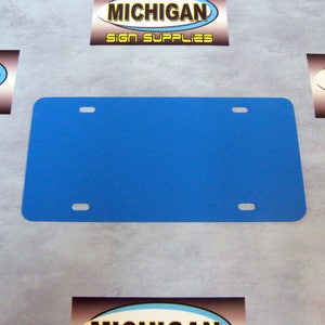 Colonial Blue Plastic License Plate Blank