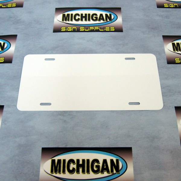 Thin White Aluminum License Plate Blank