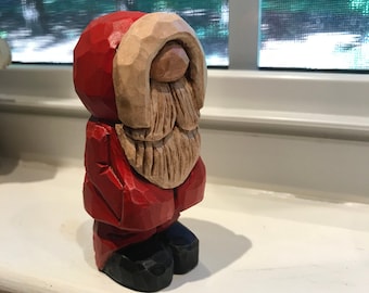 Hand Carved Santa Gnome