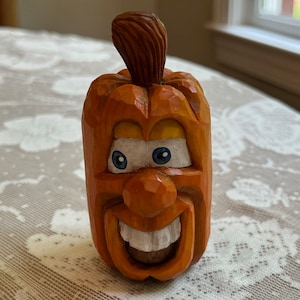 Pumpkin carved named "Corky"