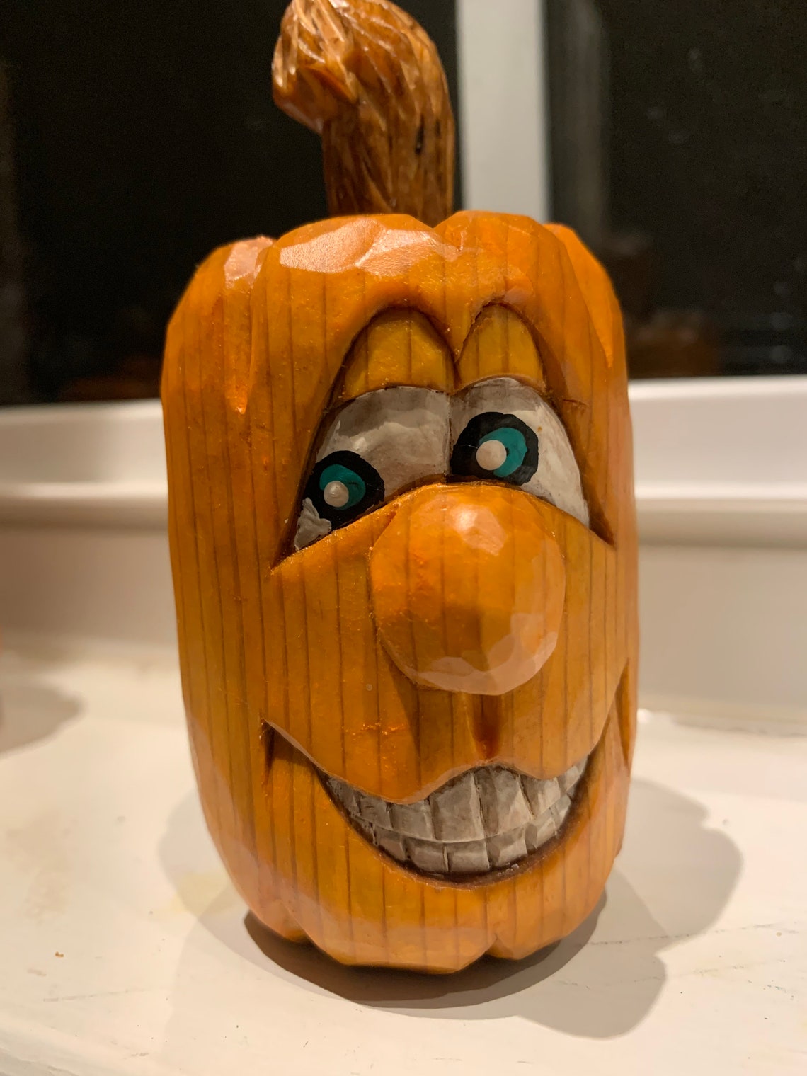 Hand Carved Pumpkin Etsy