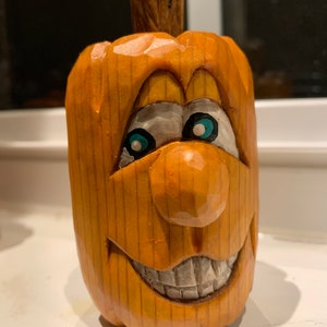 Pumpkin carved named "Smiley"