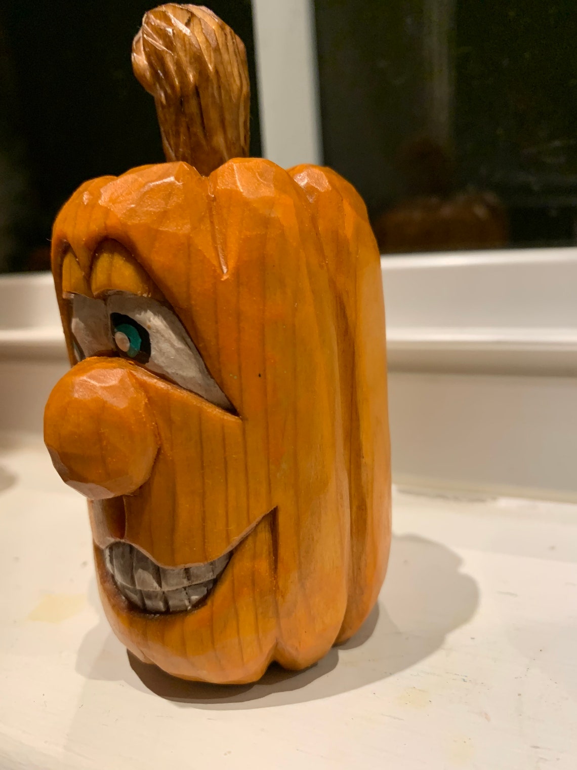 Hand Carved Pumpkin Etsy