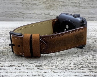 Gifts for him, Leather Apple Watch Band 38 40 41 42 44mm 45mm, handmade strap, iwatch band,Free Engraving,Christmas Gift, anniversary gift-y
