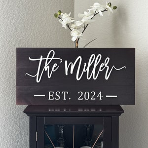 Family Name Established Sign, Mom Birthday Gift, Last Name Sign, Custom Name Sign, Personalized Family Established Sign, Wedding Gifts