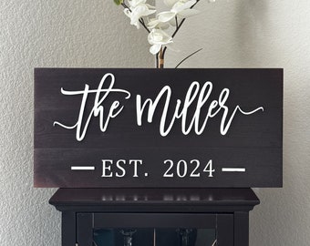 Family Name Established Sign, Mom Birthday Gift, Last Name Sign, Custom Name Sign, Personalized Family Established Sign, Wedding Gifts
