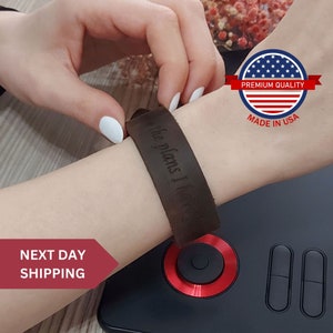 Personalized Leather Cuff Bracelet: Engraved Boho Wrap Jewelry