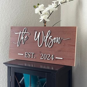 Wood Sign / Last Name Sign / Custom Wood Sign / Established Sign / Personalized Wedding gift / Wedding Sign / 3D Sign / Family Name Sign