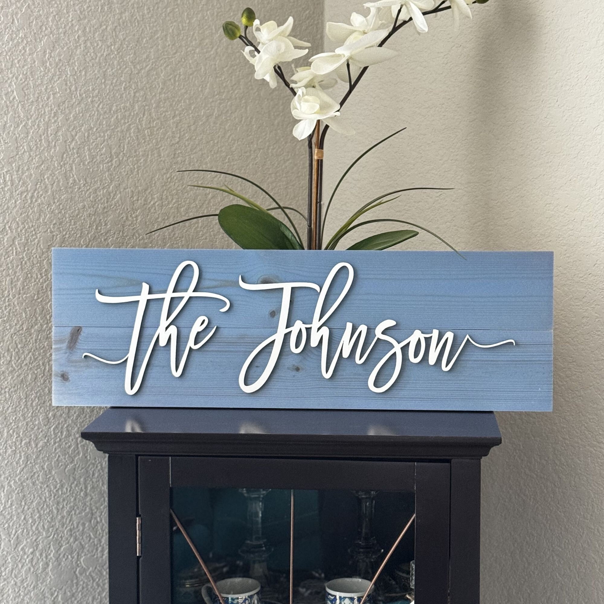 Custom Family Name Wood Sign: 3D Laser Cut Home Decor
