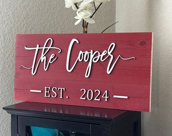Personalized Custom Name Wood Sign for Gift - Wedding Gift - Fast Shipping - Personalized Wedding Gift for Couples - Anniversary Gift - Wood