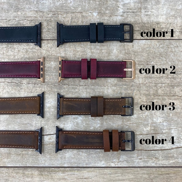 Leather Apple Watch Band Series 1, 2, 3 ,4, 5, 6, 7, 8 and SE, Gift for men, gift for dad,  iwatch band, Christmas Gift, anniversary gift
