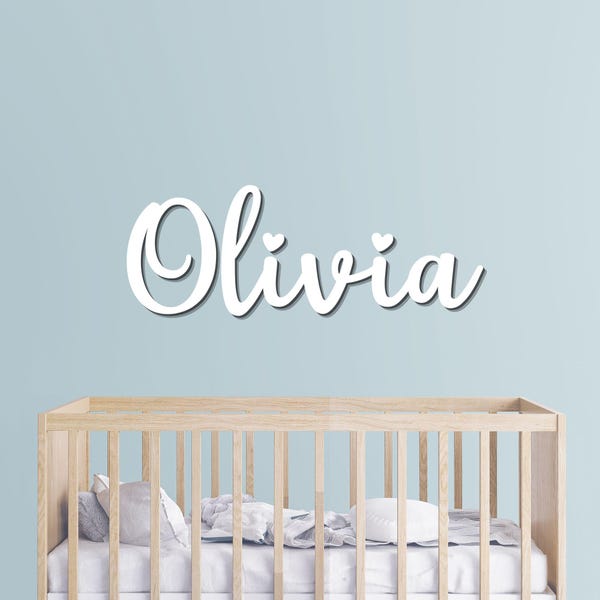 Nursery Name Sign, Wooden Baby Name Sign Nursery Name Sign Custom Name Sign Wood Name Sign Wall Name Sign Baby Wood Name Cutout Letters