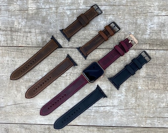 Personalized Leather Apple Watch Band: Sports Style, Free Engraving