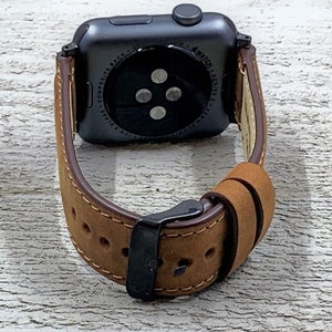 Gifts for him, Leather Apple Watch Band 38 40 41 42 44mm 45mm, handmade strap, iwatch band,Free Engraving,Christmas Gift, anniversary gift-y image 7