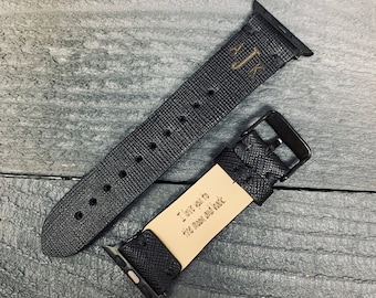 Personalized Leather Apple Watch Band: Handmade iWatch Strap