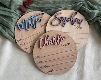 Custom Baby Arrival Announcement Sign, Baby Name With Birth Stats, Personalized Baby Gift Announcement Sign, Baby Name Reveal, Hospital Sign