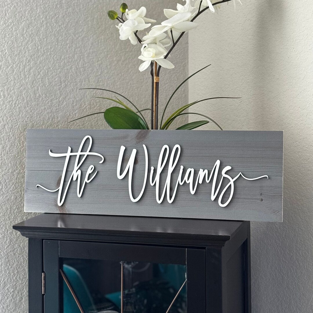 Custom Family Name Wood Sign: 3D Laser Cut Home Decor - Etsy
