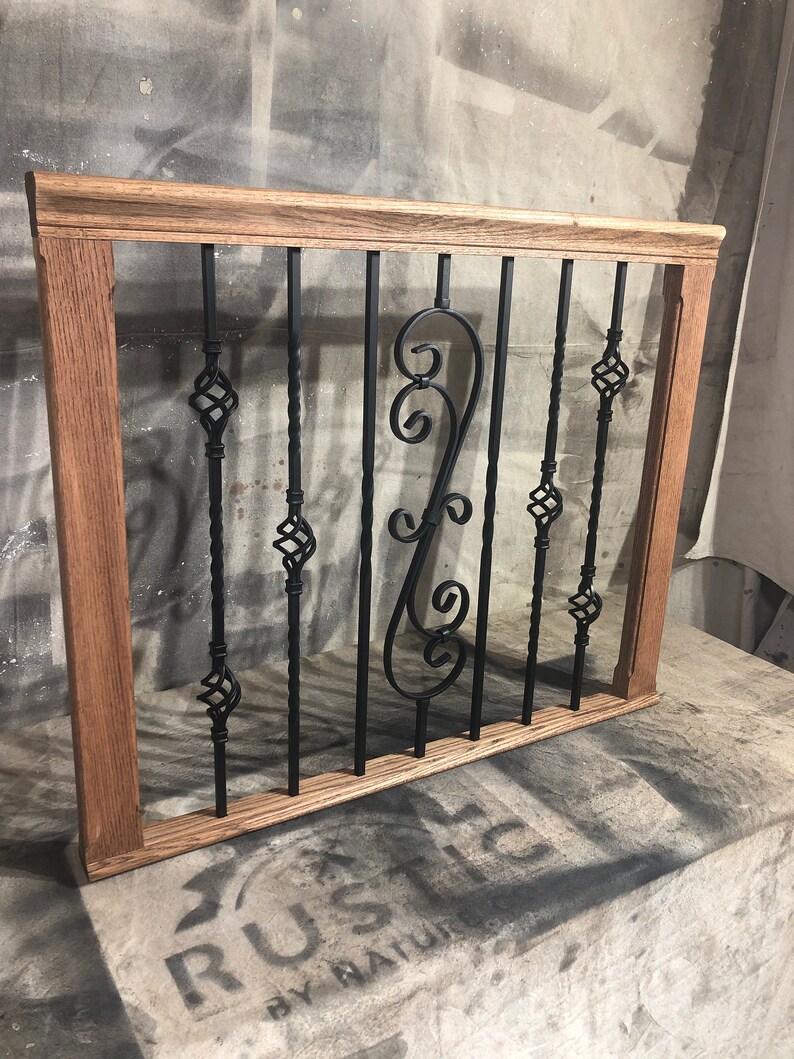 Customizable Wrought Iron Baby/Pet Gate made from oak Etsy