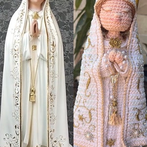 Santos católicos en crochet - Nuestra Señora de Fátima y los tres pastorcitos- No es un producto físico terminado, es un producto digital -