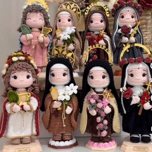 かぎ針編みの聖人4体入りキット（デジタル版ではありません）。（受注生産）