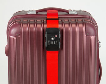 Holiday Essential: TSA-Approved Luggage Strap Red Luggage Belt US Holiday Luggage Tag Adjustable Luggage Strap Suitcase Luggage Strap TSA