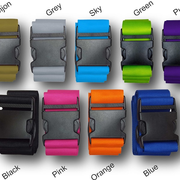 Luggage Strap Colourful and Vibrant 180cm x 5cm Suitcase Safe Luggage Belt - Set of luggage straps