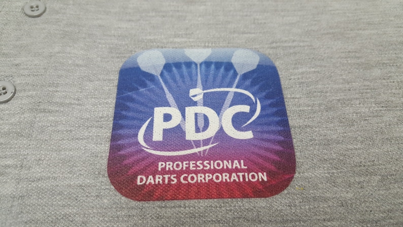 Personalised Polo Shirt Full Color Text Logo Print Work Uniform Workwear Company FRONT LEFT BREAST
