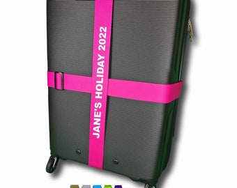 Personalised Cross Luggage Strap 180cm x 5cm Suitcase Safe Luggage Belt With Your Name / Text