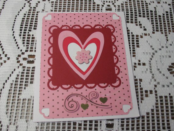Sale Happy Valentine S Day Card Love Hearts Pink Etsy
