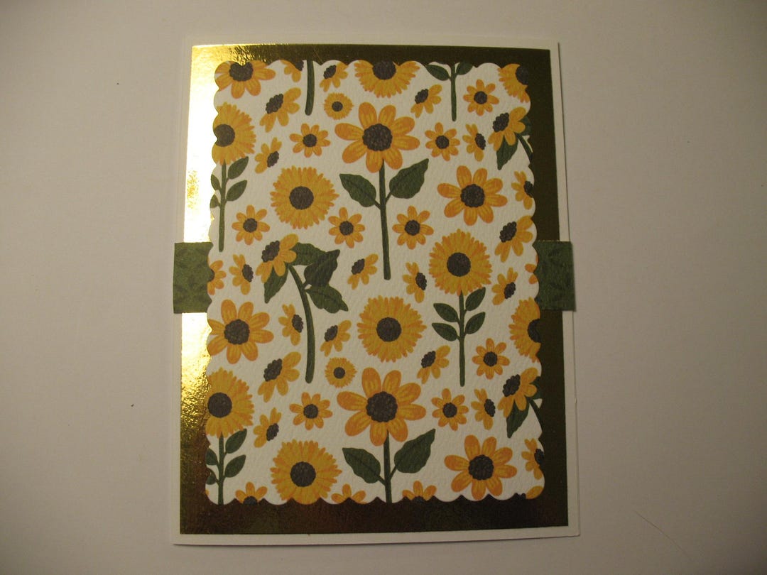 Handmade Sunflower Note Card - Etsy