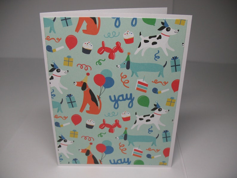 Cute 6 Doggie Birthday Note Cards party,
